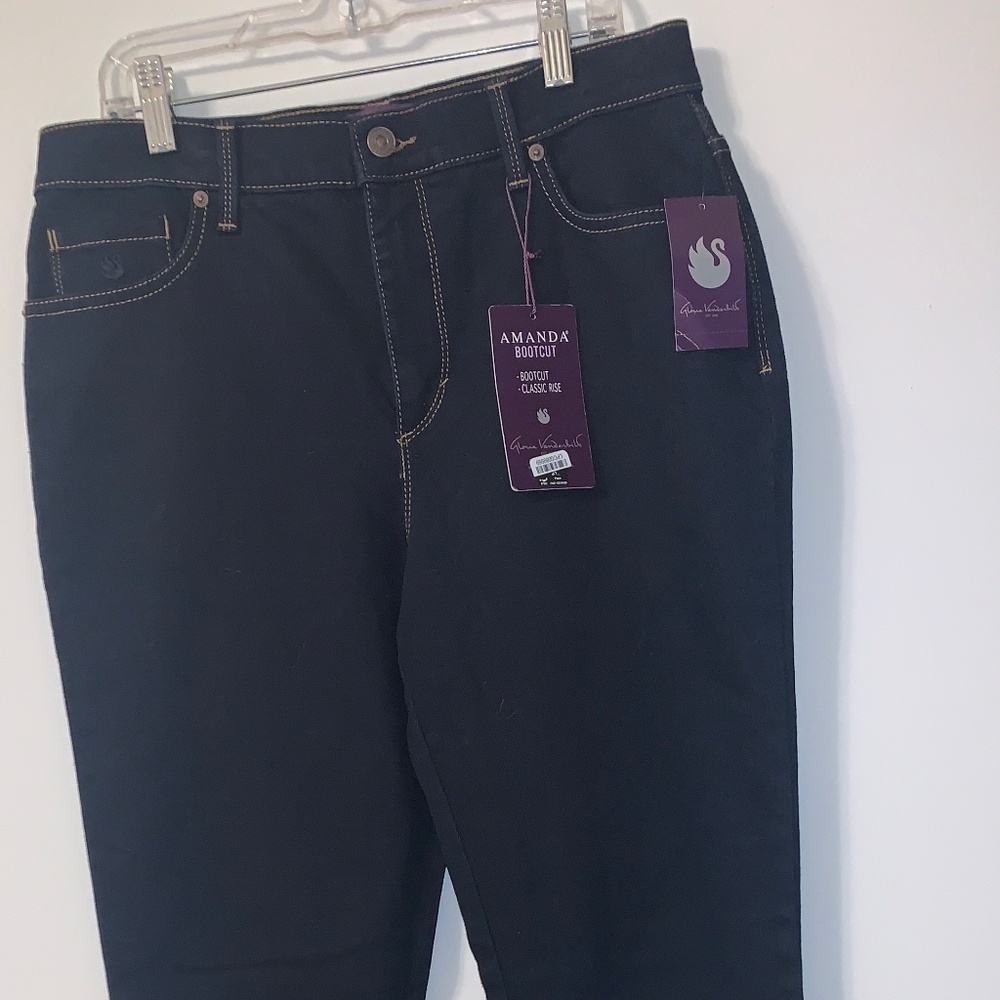 Women’s Gloria Vanderbilt Amanda Black Bootcut Stretch Jeans, 8 Avg